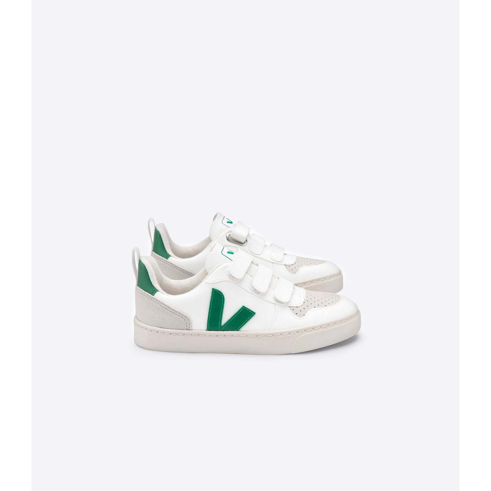 Veja V-10 CWL Joggesko Barn White/Green | NO 862OKI